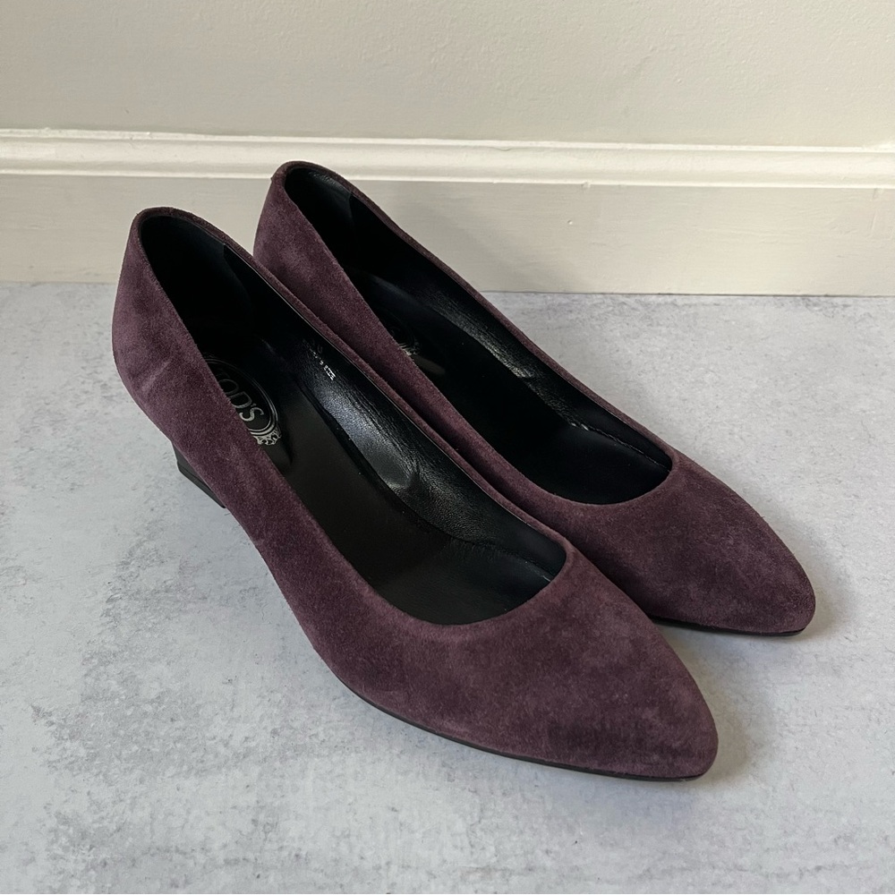 TOD'S Suede Wedge Heels 38